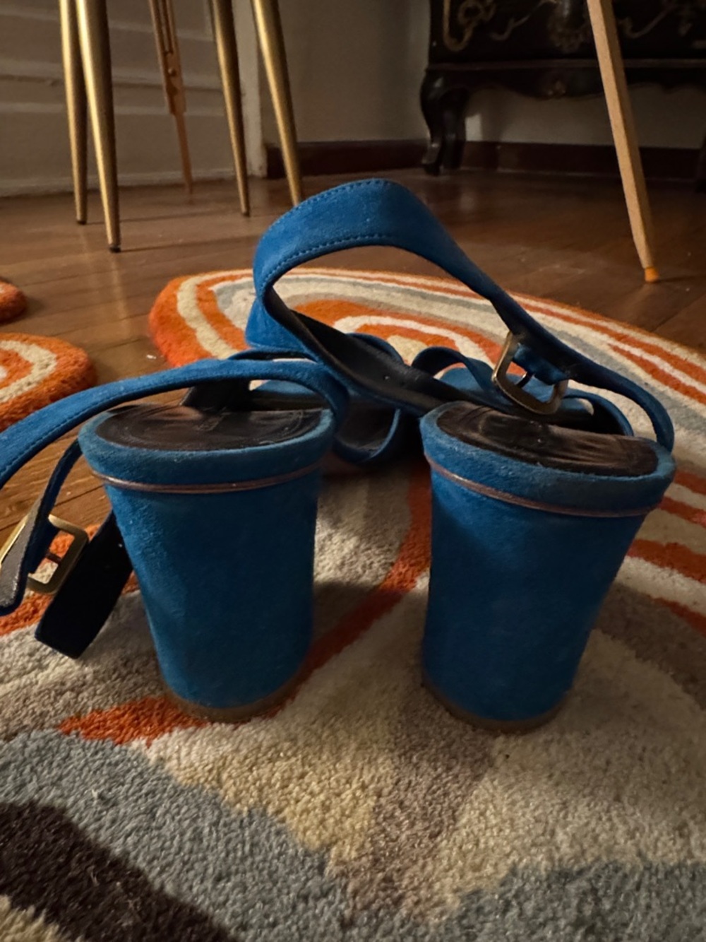 Cline Sude Blue Sandals View 6